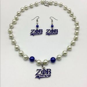 Zeta Phi Beta Necklace and Earring Set